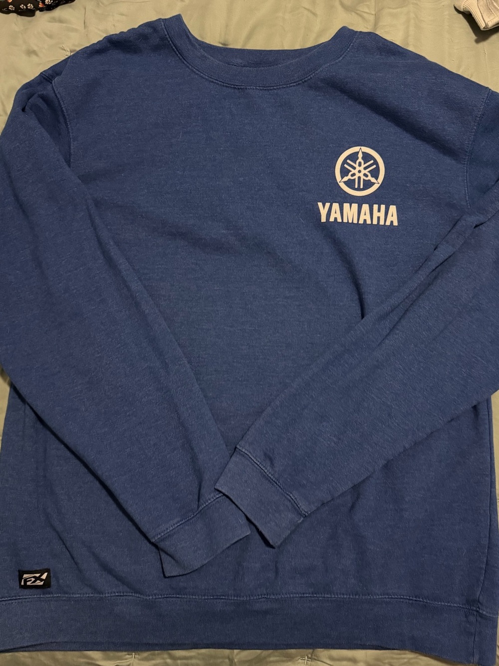 Yamaha Royal Blue Crewneck Sweatshirt with White Logo